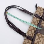 Coach  F28504 Brown Tan Signature Stripe Shoulder Tote Bag Purse Classic Logo Photo 9