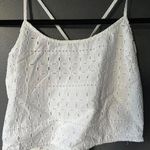 American Eagle White Eyelet Cropped Cami size Medium  Photo 0