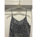 Old Navy Floral Navy Blue Mini Fit & Flare Dress Women Size Large Smocked Back Photo 2