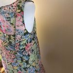 Green and Pink Floral Asymmetrical Tank Top with Relaxed Fit Size 8 White Photo 8