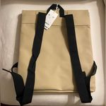 NWT Rain MSN Bag Signature Water Proof Backpack PU Fabric Color: Sand Photo 15