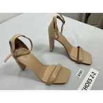 Forever 21 Womans Slip On Sandals 10 Beige Strappy Open Toe Block Heel Photo 1