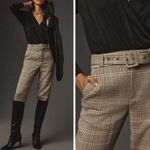Anthropologie  Maeve Boot Tuck Plaid Belted Trousers, Size 6 Photo 1