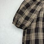 LC Lauren Conrad Women's Volume-Sleeve Plaid Top Sz S Tie Back Boho/Work Photo 4