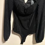 Lulus NWT  Always Alluring Striped Velvet Cutout Bustier Bodysuit- Size Small Photo 5