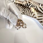 18k GOLD PLATED HOOP EARRING WITH Pearl AND GOLD DETACHABLE CHARM Photo 1