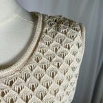 Sanctuary  Sleeveless Crochet Knit Dress Women's Size M Beige‎ Lined Boho Cotton Photo 10