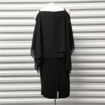 Slny  Women's Cocktail Dress Size 4 Black Chiffon Mother Of Bride Wedding Party Photo 2