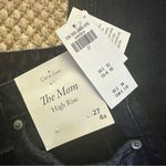 Abercrombie & Fitch The Mom High Rise Black Distressed Jeans Raw Edge Photo 3