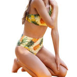 Anthropologie Pina Colada Pineapple High Waist Modest Bikini Bottoms Size XS Photo 1