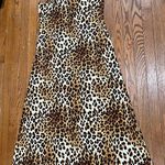 MSK Animal Print Maxi Skirt Brown Size M Photo 0