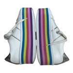 ALDO Womens Nydoilia Platform Sneakers White US 7.5 Rainbow Soles Metallic Heel Photo 4