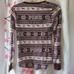 PINK - Victoria's Secret Victoria's Secret PINK Thermal Holiday Dog Logo Burgundy Long Sleeve PJ Size XS Photo 3
