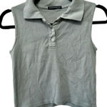 Brandy Melville  green cropped collared sleeveless top Photo 0
