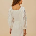 Farm Rio Embroidered Scalloped Premium Linen Mini Dress, Size S Photo 4