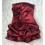 Poetry Vintage Y2K  Lrg Strapless Merlot Burgandy Iridescent Mini Cocktail Dress Photo 1