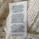 CAbi S #5803 Fiesta White Cream Fringed Oversized Poncho Sweater Cotton Blend Photo 5