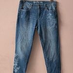 U.S. Polo Assn. Medium Wash Blue Relaxed Floral Cuffed Hem Jeans Size 8R NWT Photo 0