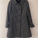 Trina Turk  Pea Coat Jacket Size 8 Women's Wool Blend Black Gray plaid #B Photo 12