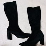 ZARA Black Faux Suede High Heel Boots Photo 2