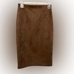 BCBGMAXAZRIA Chocolate Brown Lyric Faux Suede Pencil Skirt Size XS Photo 1