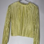 Miss Selfridge  Satin Yellow Polka Dot Pleated Blouse Size‎ 4 Photo 0