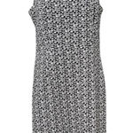 Calvin Klein  Size 8 Black White Geometric Scuba Crepe‎ Stretch Sheath Dress MIDI Photo 0