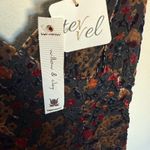 Willow & Clay Floral Print Velvet Burnout Babydoll Mini Dress V-Neck Small Photo 4