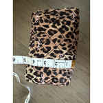 Women's Leopard Print Quilted Cosmetic Bag with Pink Bows Brown Photo 1
