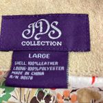 JDS COLLECTION,Women’s Leather Jacket, Tan, Large, Floral lining, Snap button Tan Photo 6