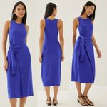 NWT Love, Bonito Aliyah Knit Column Wrap Midi Dress Sleeveless Cobalt Size 2 Blue Photo 1
