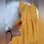 Free Assembly Mustard Yellow Sleeveless Tiered Midi Dress Size S Photo 3