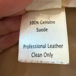 Ecru  Suede Tan Collarless Moto Zip Up Jacket Zippered Pockets & Sleeves Size XL Photo 10