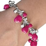 Paparazzi Mountain Mamba Stone Beads Dangle Bracelet Pink & Silver Beaded New Photo 1