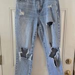 PacSun Mom Jeans Womens Size 28 Blue Distressed Ripped Relaxed Fit Medium Wash Photo 0