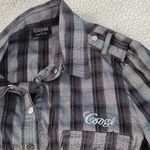 COOGI Black And Gray Sparkle Snap-Front Shirt Size M Photo 8