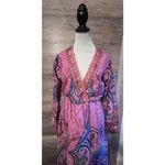 Vintage maxi dress sz M vacation resort Cleopatra Pink Long V Neck Size M Photo 1