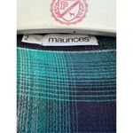 Maurice's  Teal & Blue Button Up Plaid Top Woman’s Size 2 Photo 4