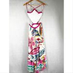 PatBo Flora Halterneck Summer Beach Midi Dress Size Medium White Photo 2