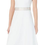 Calvin Klein NWT Off White Ribbon-Trim A-Line Knee Length Dress Women’s Size 6 Photo 0