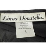 Linea Donatella NWT Black Floral Embroidered Lace Trim Midi Slip Dress Sz Large Photo 2