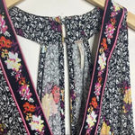 Free People Black Floral Deep V Dream Darlin' Tank Top Size Small Photo 4