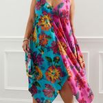 Anthropologie Floral Colorful Handkerchief Scarf Dress Size M/L Photo 1