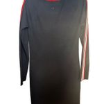 Tommy Hilfiger Black Red Academic stripe sweater dress Logo on Hem Size Medium Photo 1