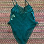 Victoria's Secret 80s VTG GREEN SATIN MESH BODYSUIT ONE PIECE Photo 4