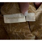 Dana Buchman Vintage 100% Silk Gold Metallic Jacket Top Mandarin Collar Sz 4 Photo 4