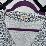 Faherty Floral Print V-Neck Dress Blue White Long Sleeve Size Medium Photo 2