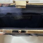 Gunne Sax  Navy Blue Satin Silver Clasp And‎ Handle Evening Bag Photo 4