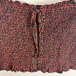 American Eagle NWT Lace Front Crinkle Tube Top Black Red Floral Print Size XXL Photo 5