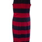 a.n.d. eawy Red & Navy Blue Sleeveless Midi Dress with 1 side Slit Size Small Photo 4